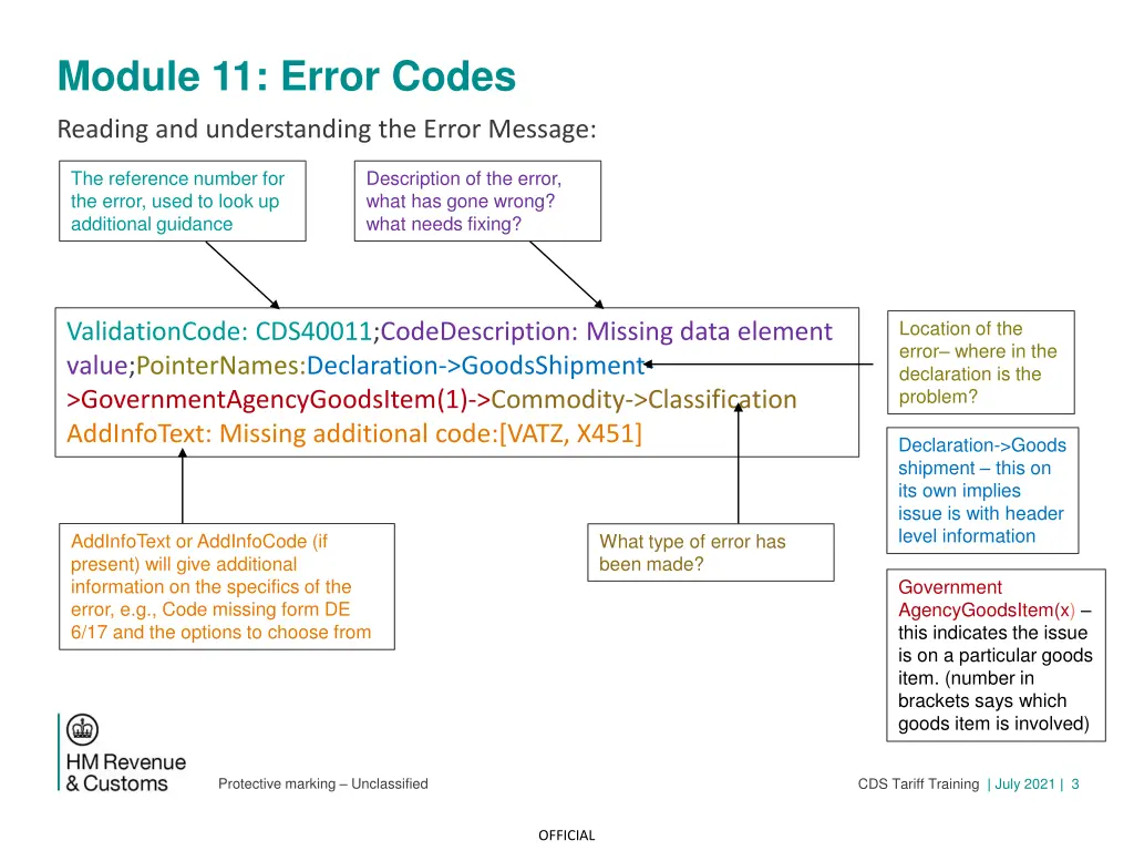 module 11 error codes 1