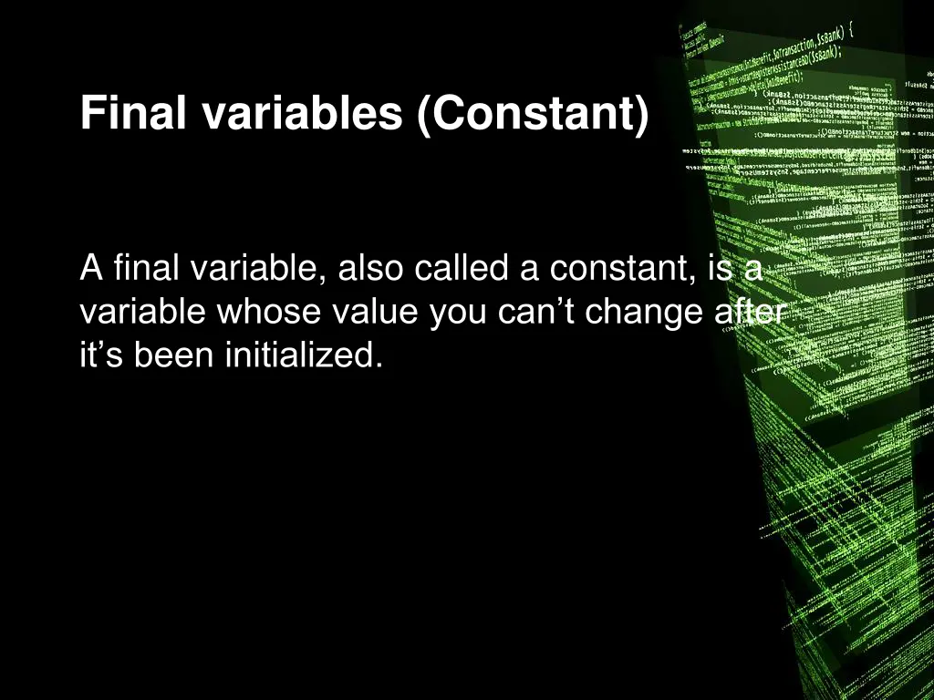 final variables constant