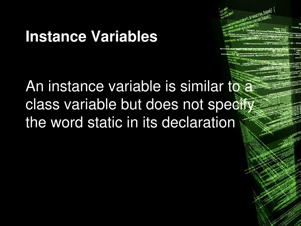 instance variables