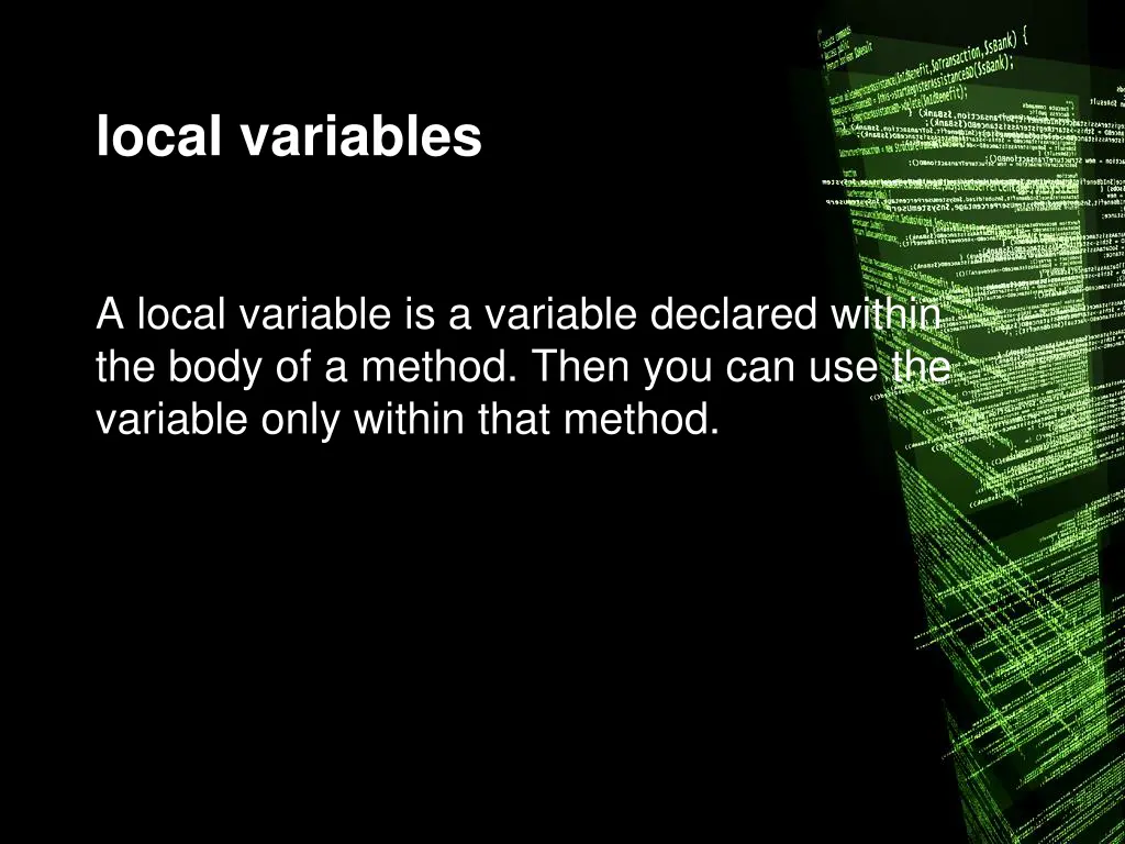 local variables