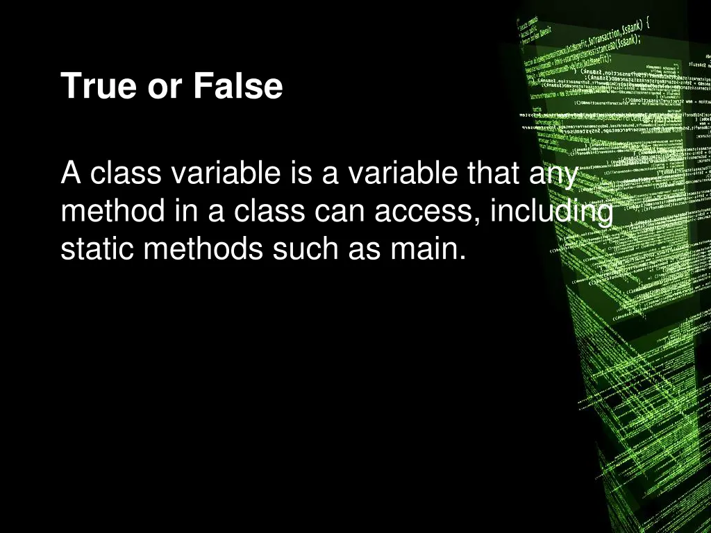 true or false 1