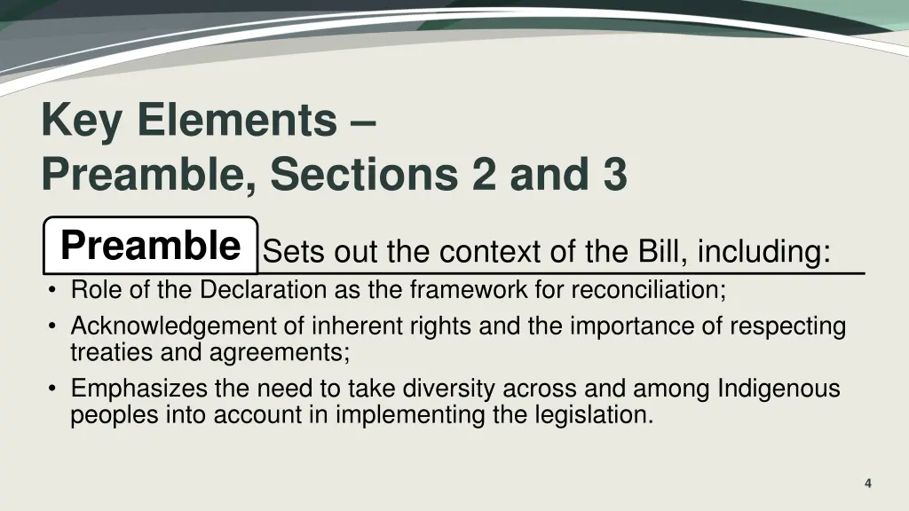 key elements preamble sections 2 and 3