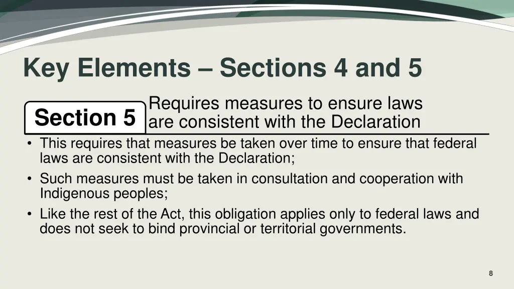 key elements sections 4 and 5