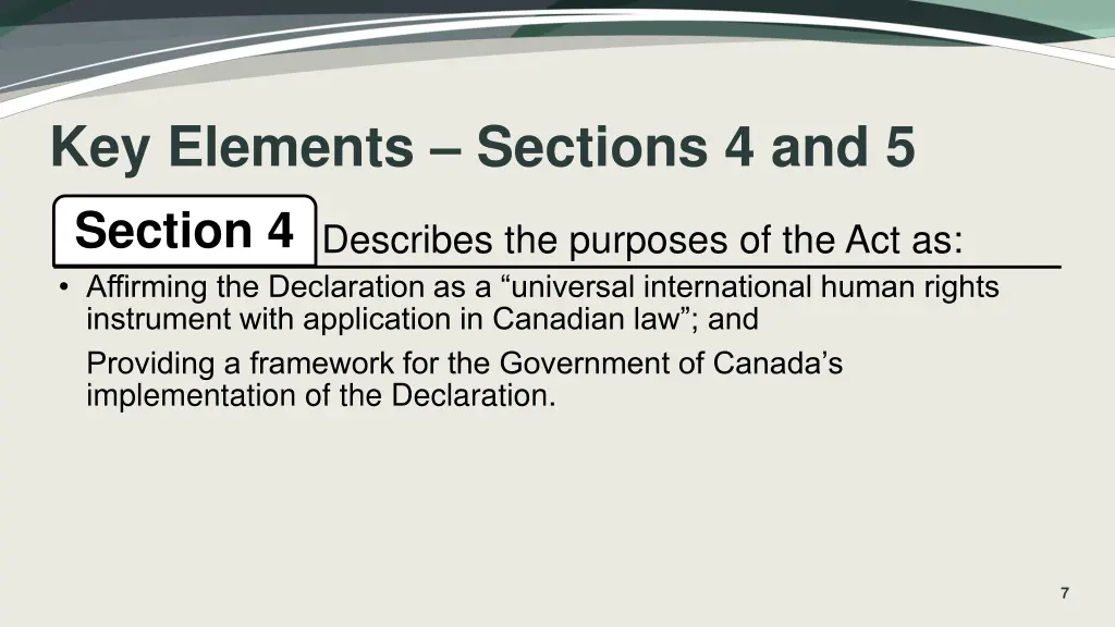 key elements sections 4 and 5 section 4 affirming