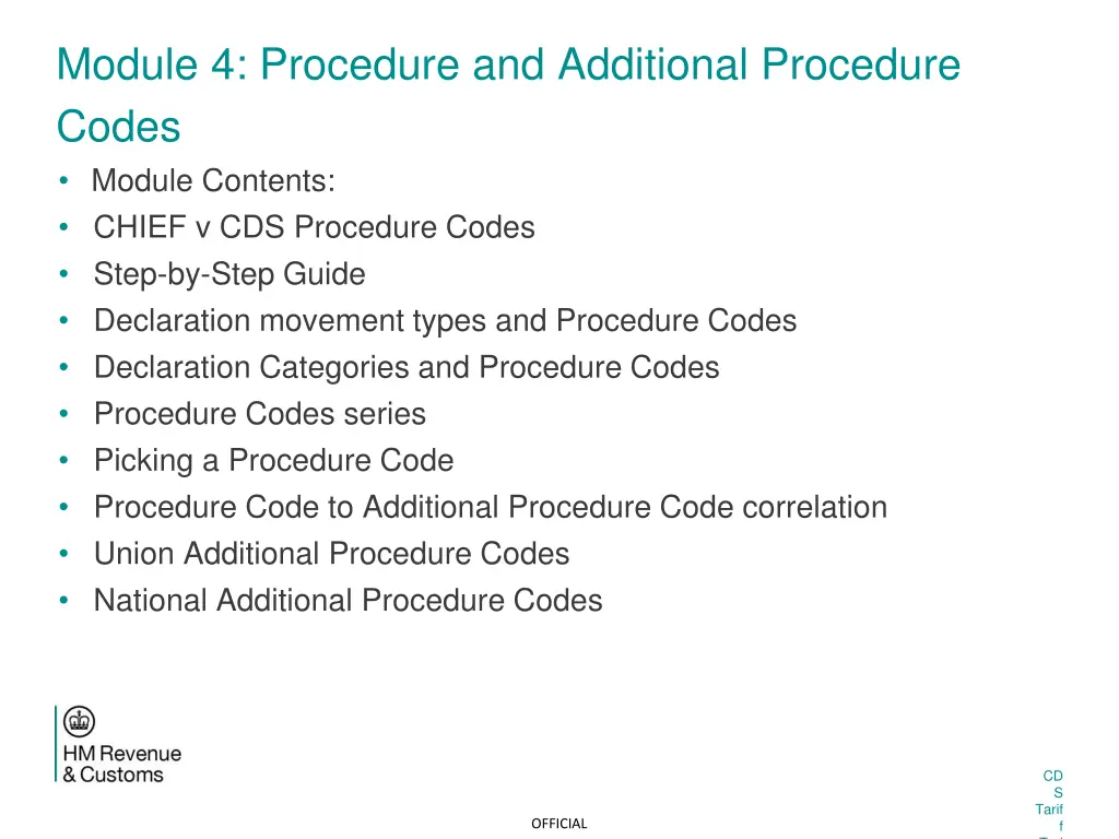 module 4 procedure and additional procedure codes