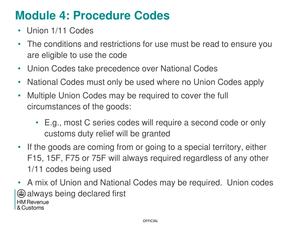 module 4 procedure codes 14