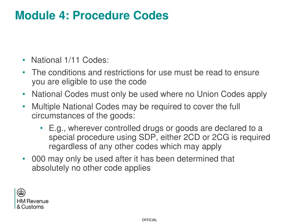 module 4 procedure codes 16