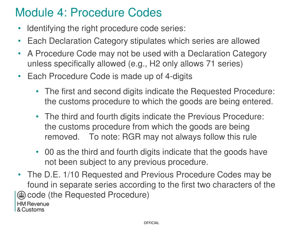 module 4 procedure codes 8