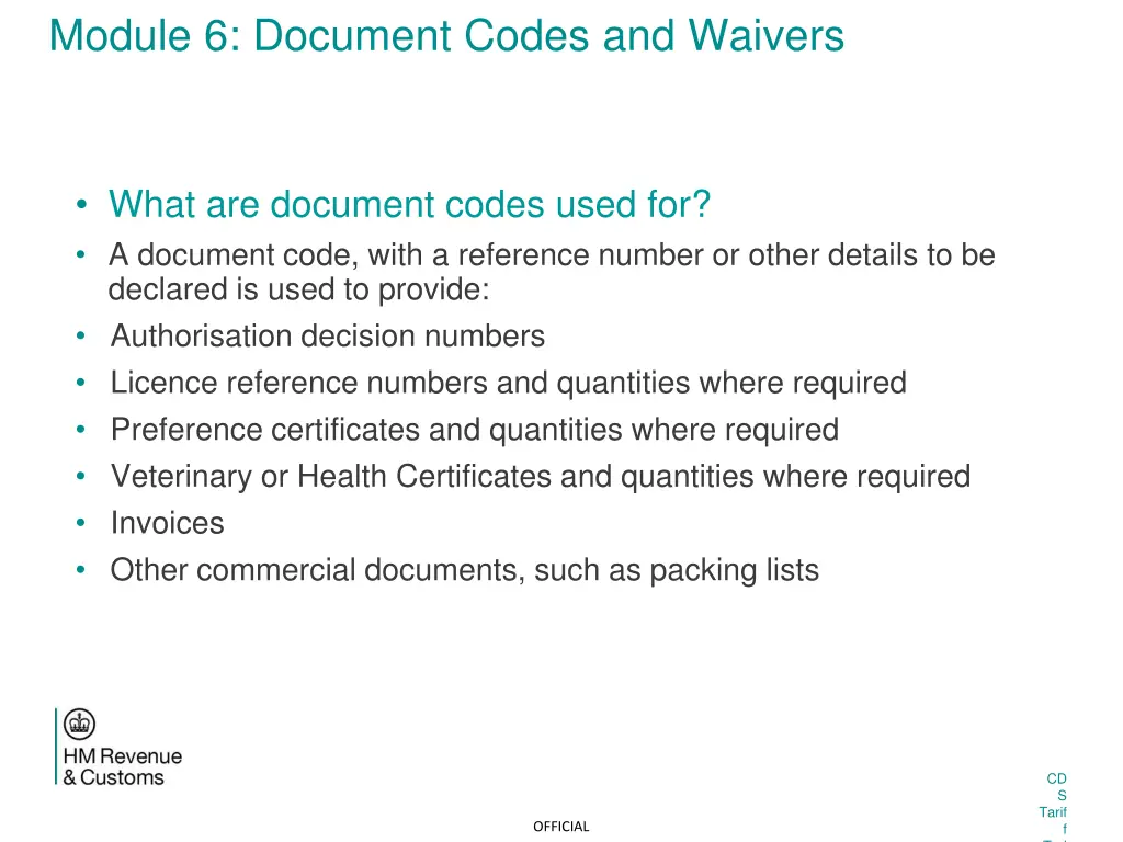 module 6 document codes and waivers 1