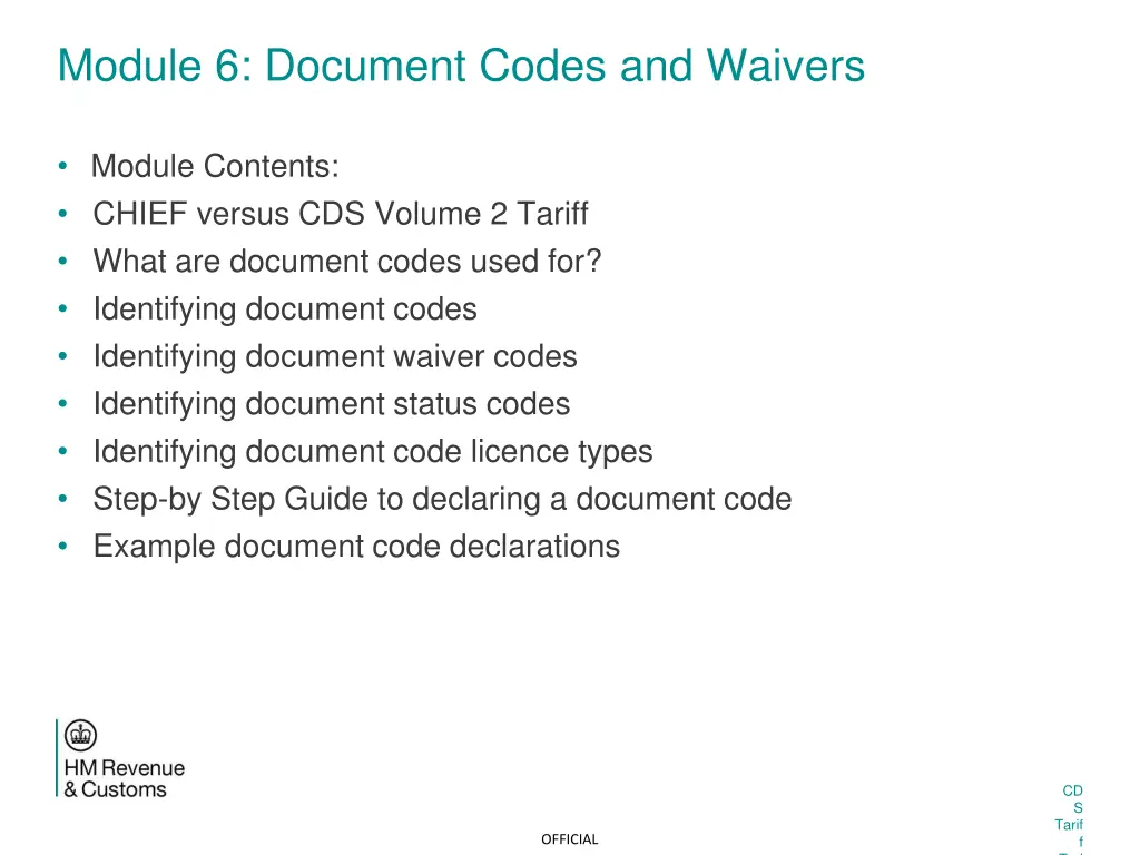 module 6 document codes and waivers