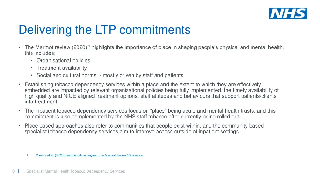 delivering the ltp commitments