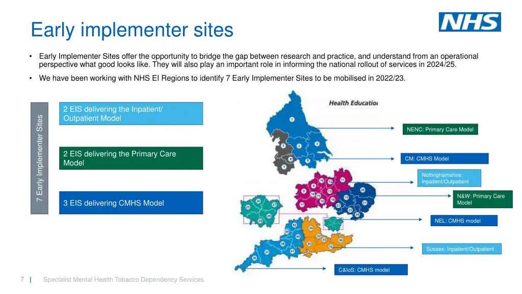 early implementer sites