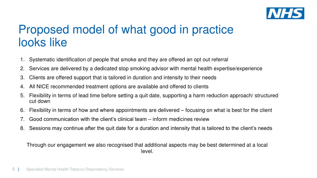 proposed model of what good in practice looks like