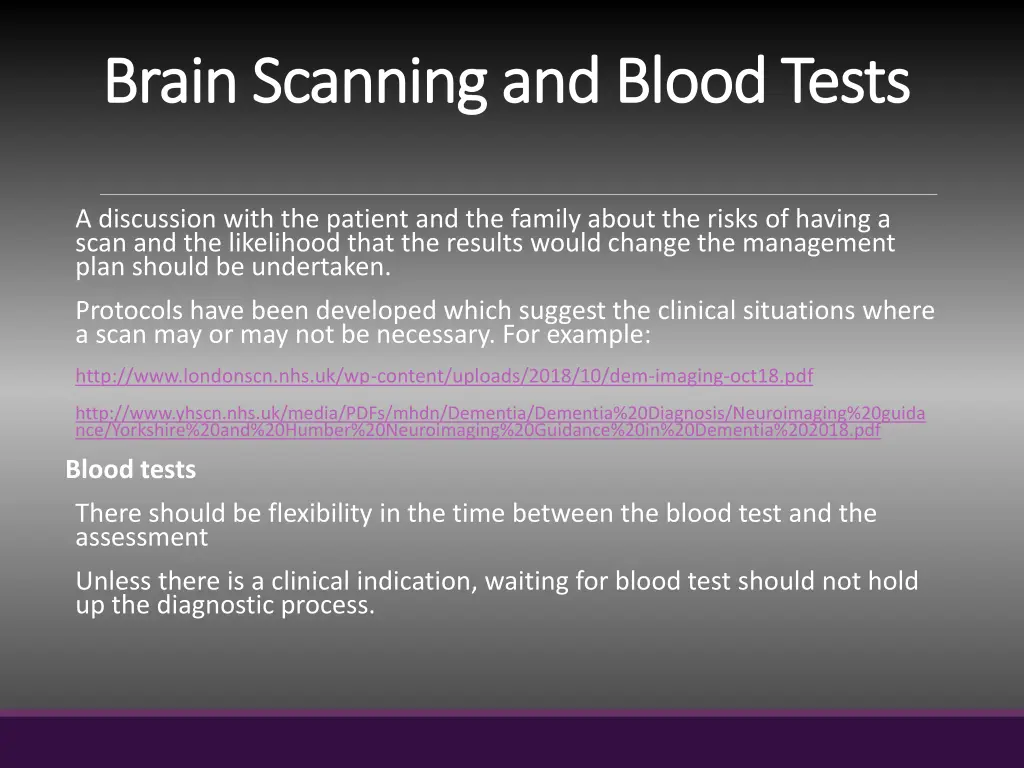 brain scanning and blood tests brain scanning