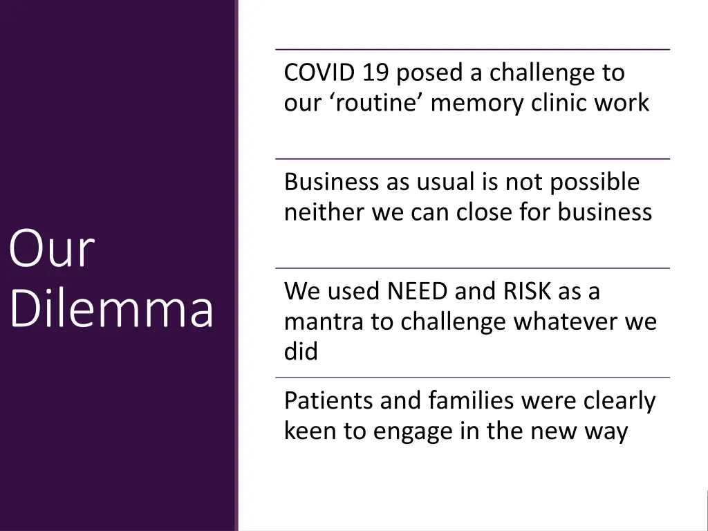 covid 19 posed a challenge to our routine memory