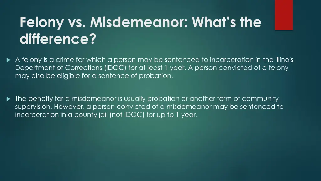 felony vs misdemeanor what s the difference