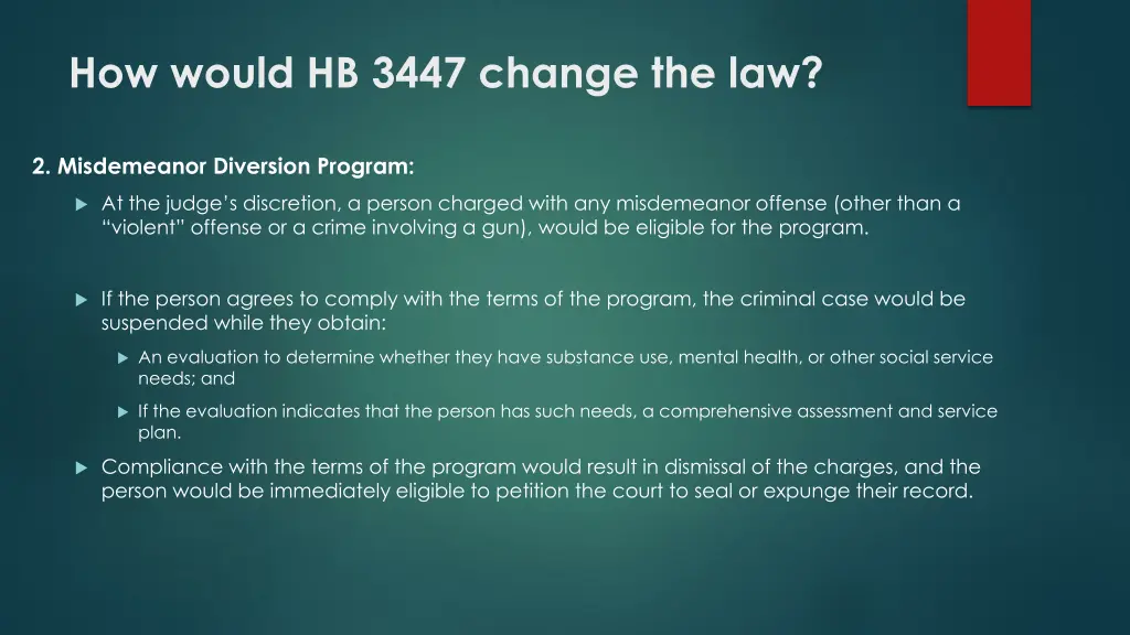 how would hb 3447 change the law 1