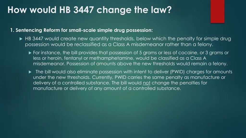 how would hb 3447 change the law