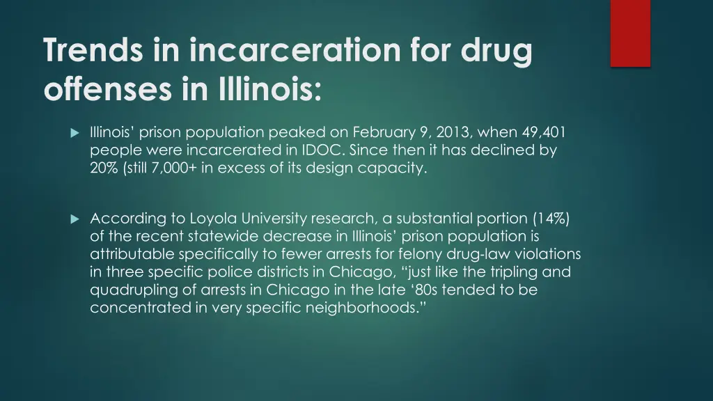 trends in incarceration for drug offenses 2