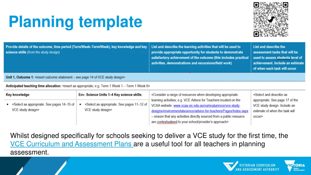 planning template