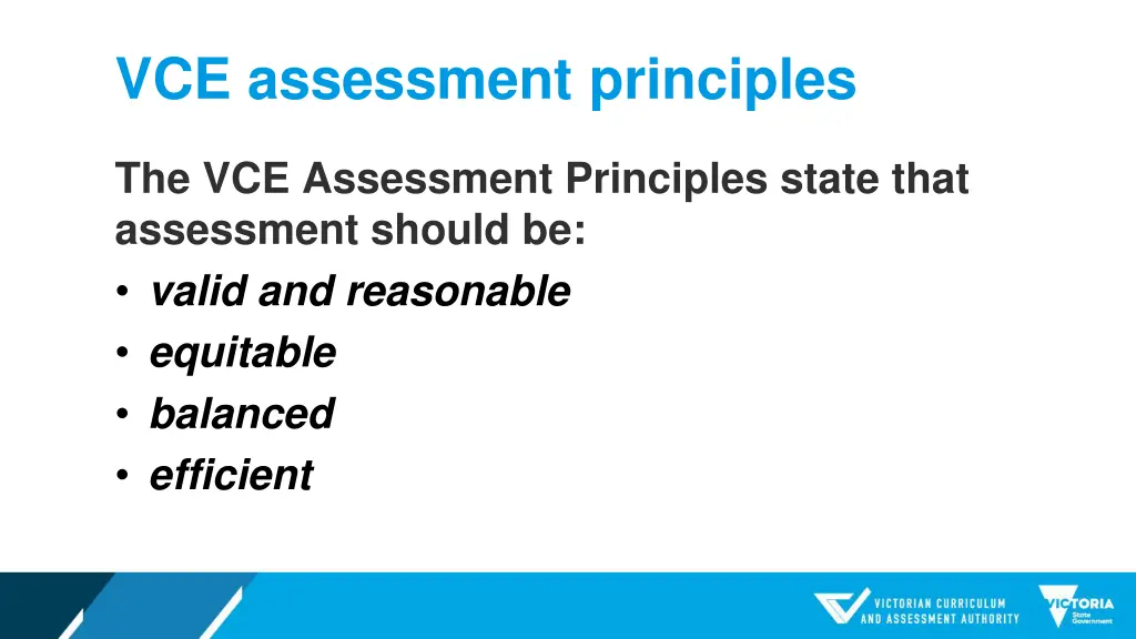 vce assessment principles