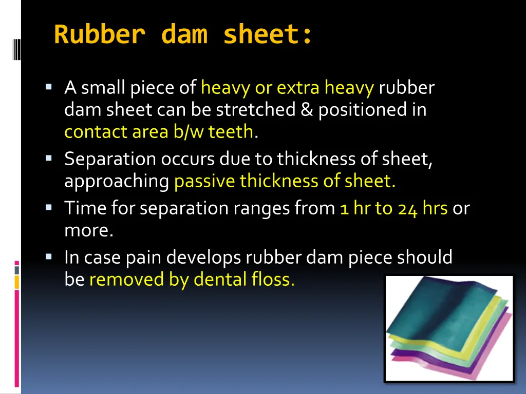 rubber dam sheet