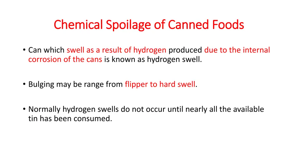 chemical spoilage of canned foods chemical