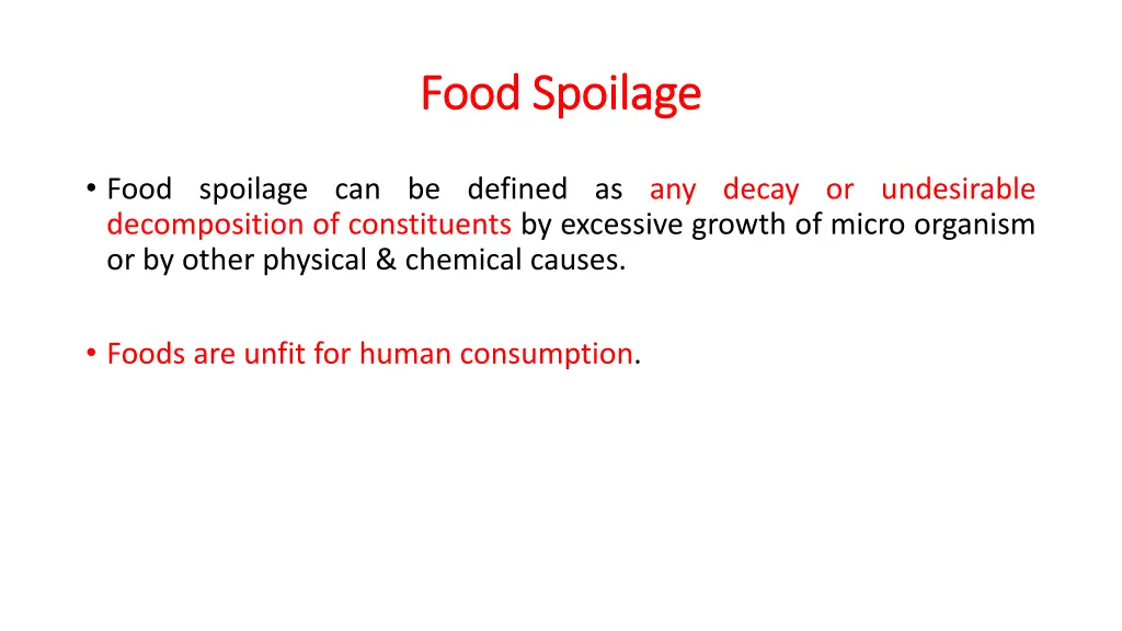 food spoilage food spoilage