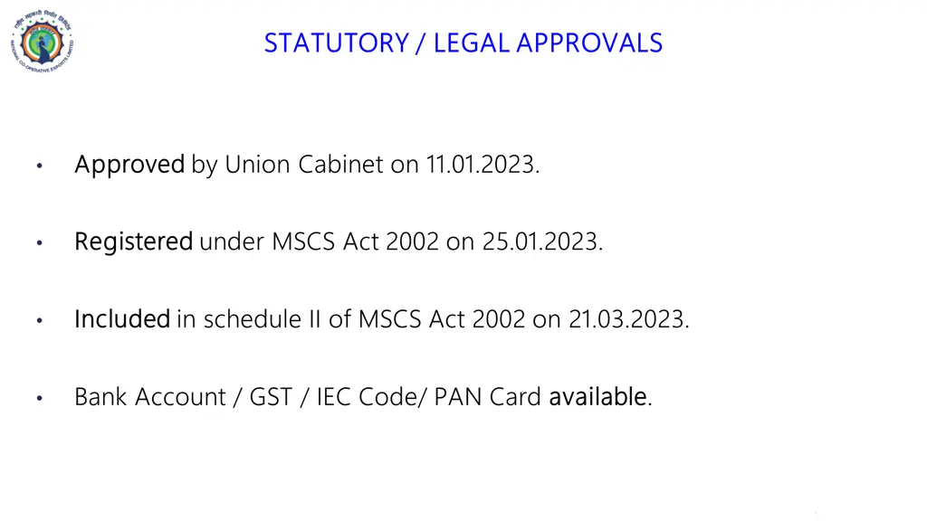 statutory legal approvals statutory legal