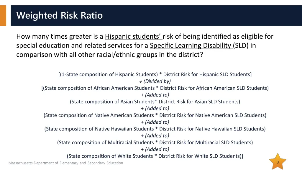 weighted risk ratio