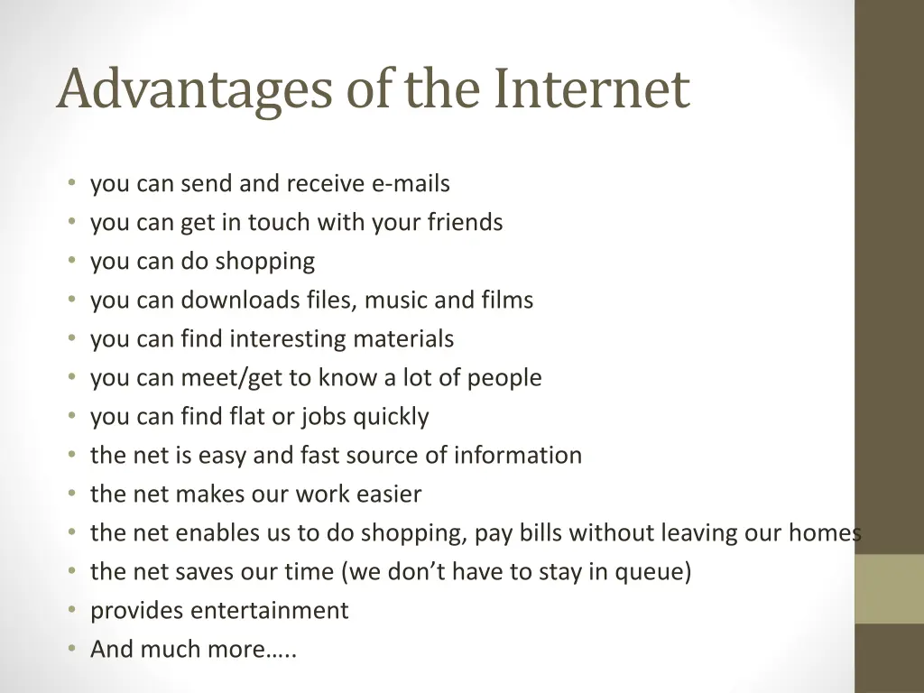 advantages of the internet