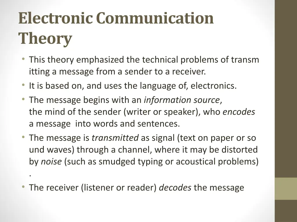 electronic communication theory