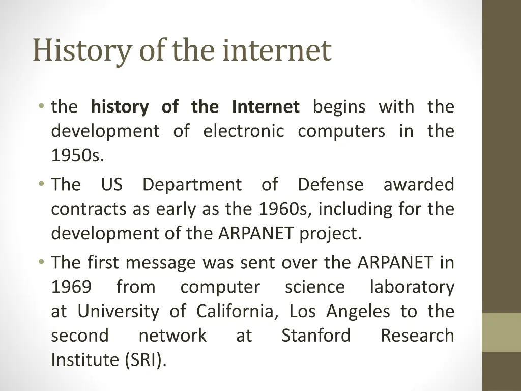 history of the internet