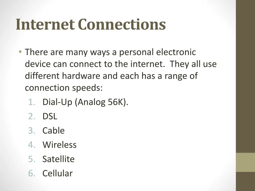 internet connections