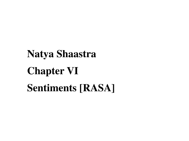 natya shaastra chapter vi sentiments rasa