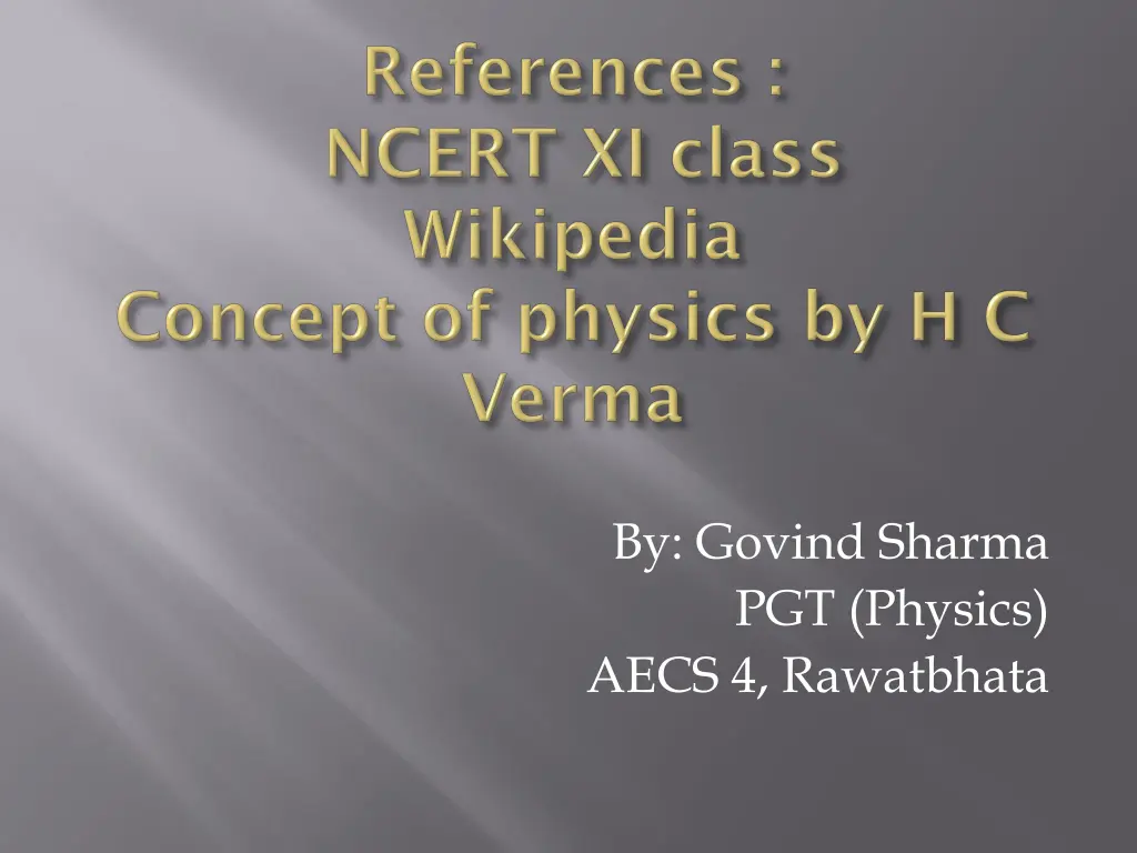 by govind sharma pgt physics aecs 4 rawatbhata