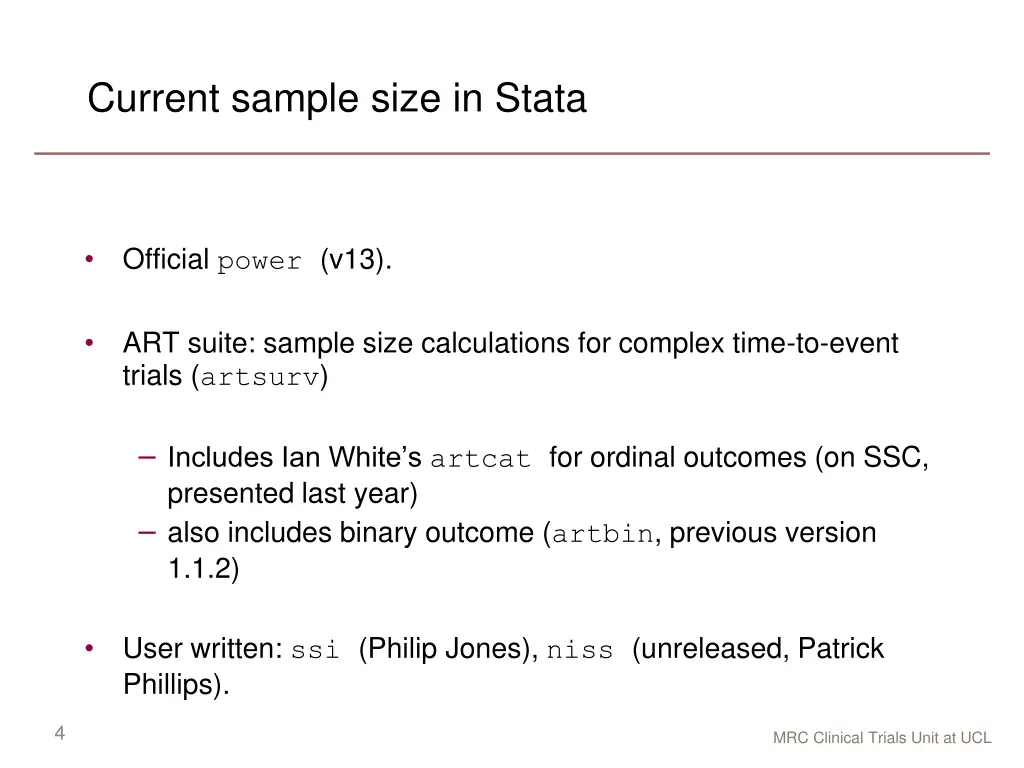 current sample size in stata