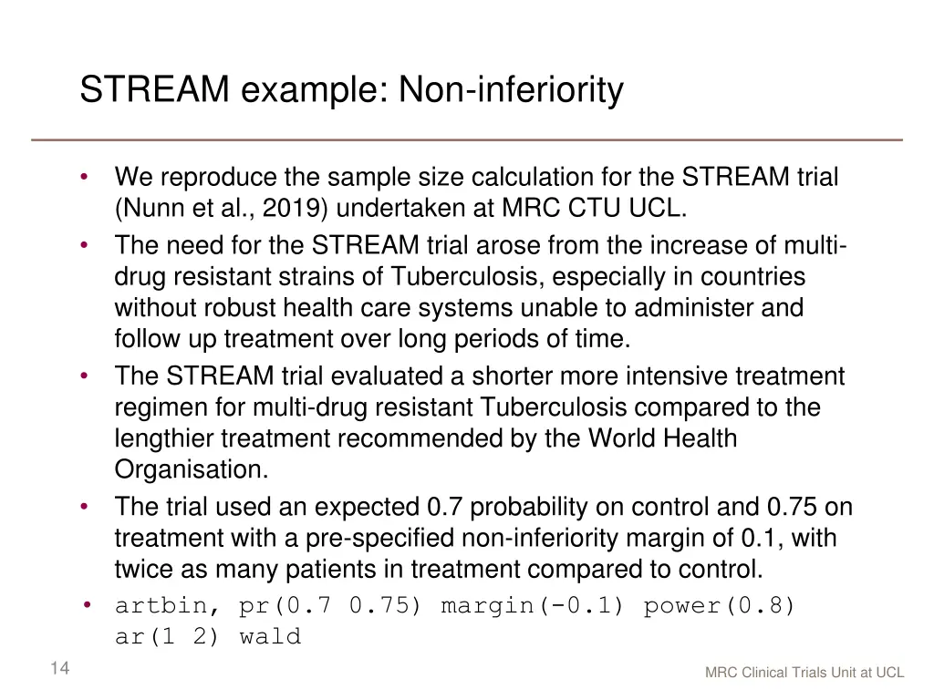 stream example non inferiority