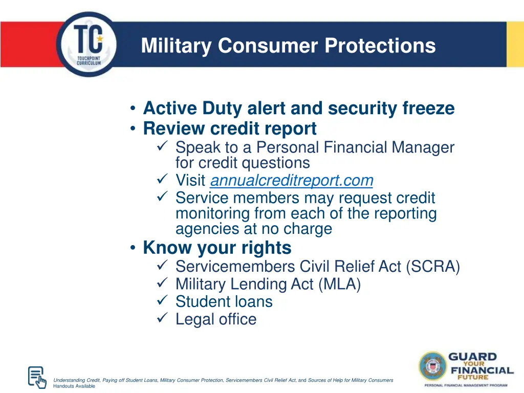 military consumer protections