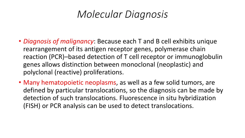 molecular diagnosis