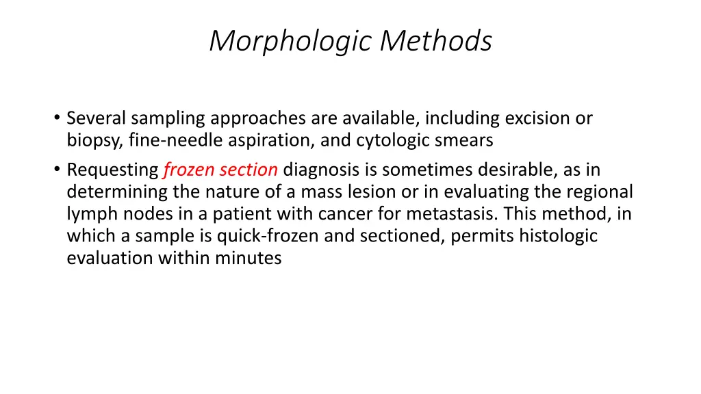 morphologic methods