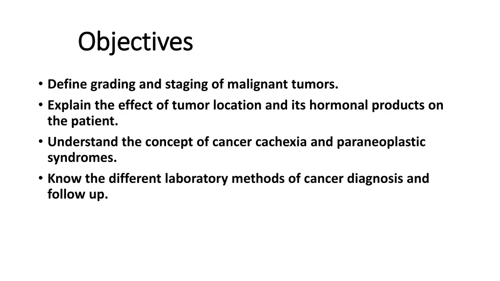 objectives objectives