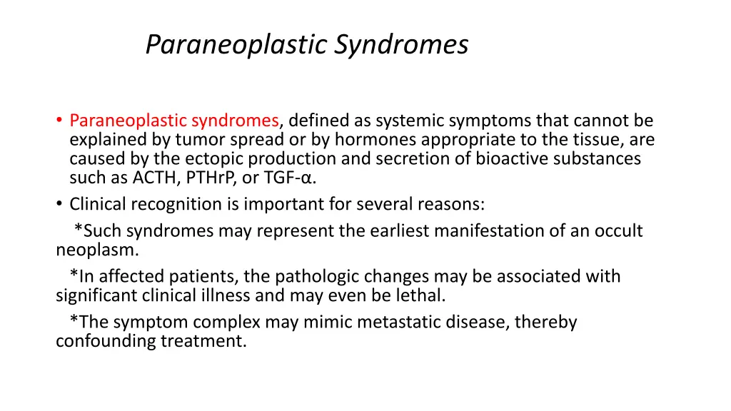 paraneoplastic syndromes