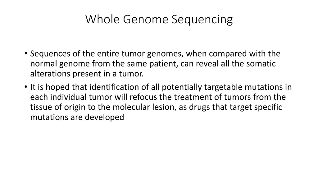 whole genome sequencing