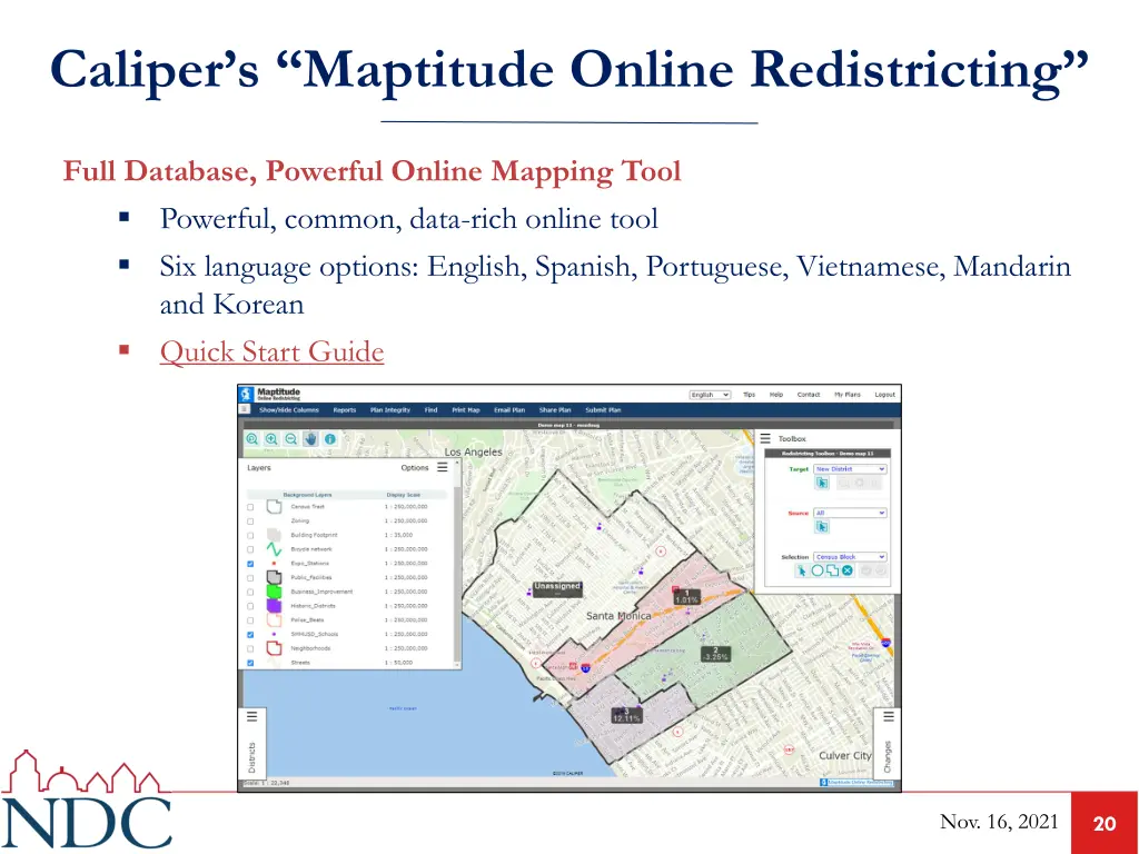 caliper s maptitude online redistricting