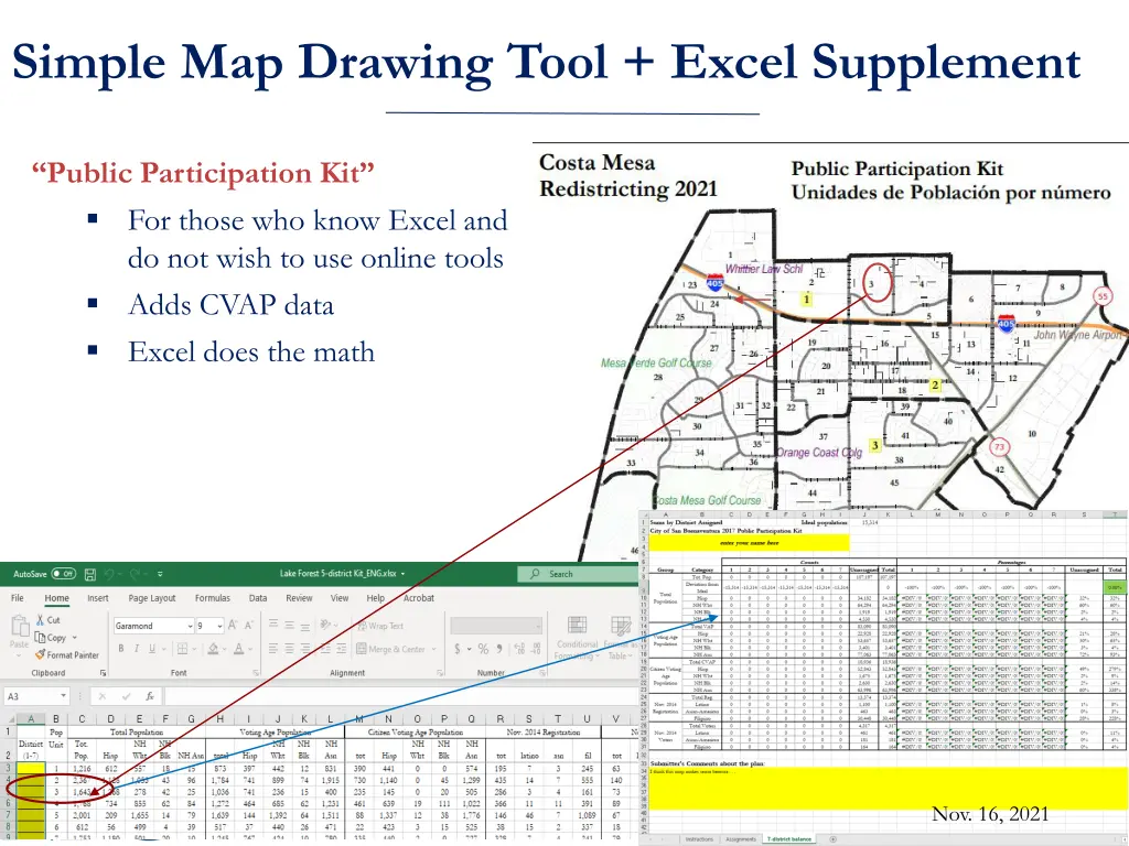 simple map drawing tool excel supplement