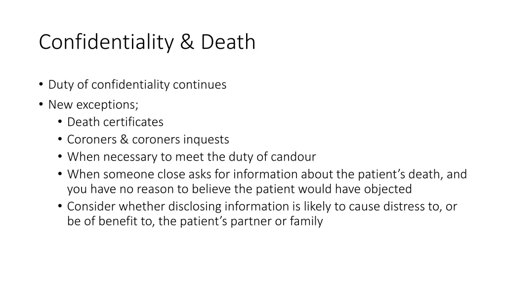 confidentiality death