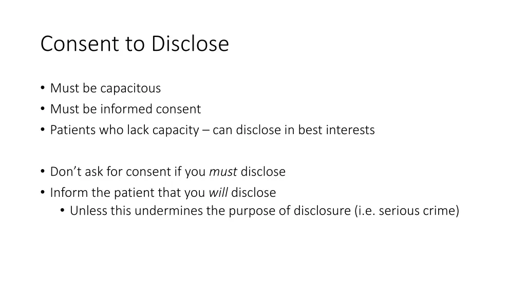 consent to disclose