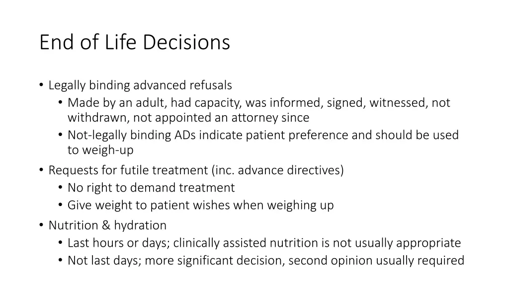 end of life decisions 1