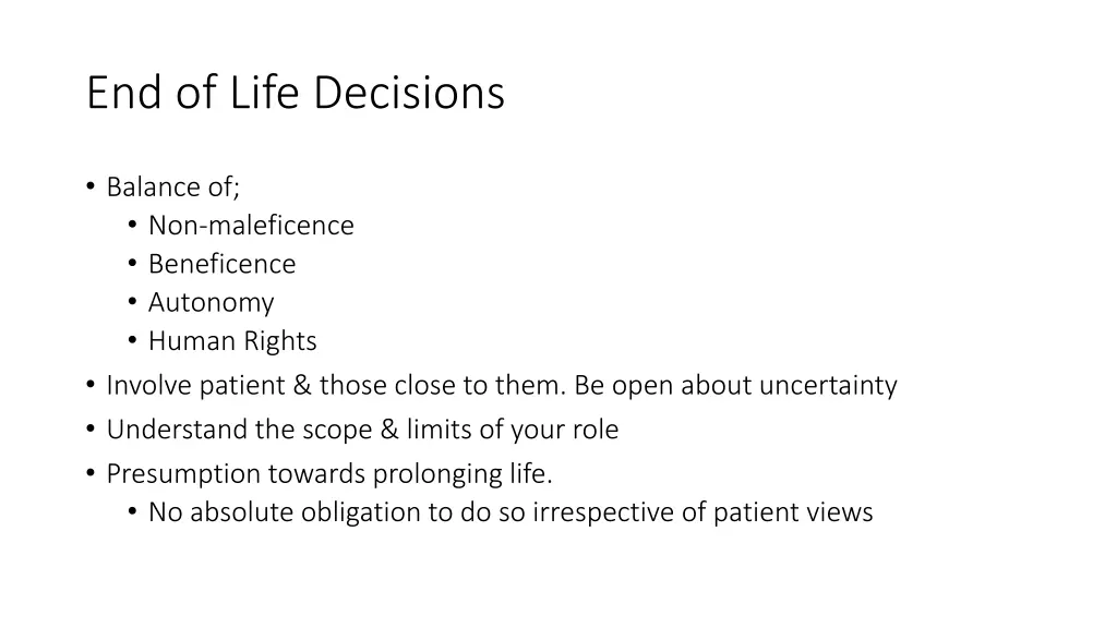 end of life decisions